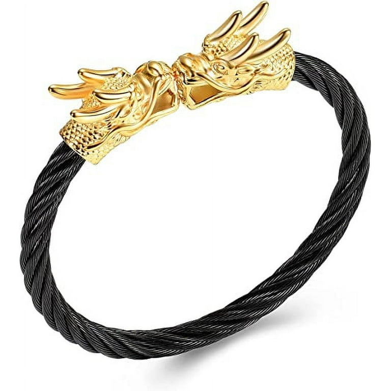 Openable Dragon Head Urn Bracelet Cremation Jewelry Twisted Cable