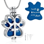 Openable Pet Urns For Dogs/Cats - Personalized Paw Print Pet Urn Necklace for Ashes Memorial Keepsake Jewelry for Pet/Dogs/Cats Ashes