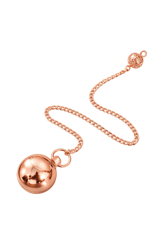 Openable Round Ball Copper Metal Pendulum. Healing Dowsing Reiki Metaphysical Chakra Balancing Pendulum For Divination & Dowsing.