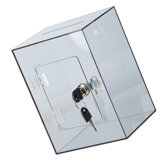 Openable Thick Acrylic Coin Banks Secure Cash Case Cube Style For Kids Adults