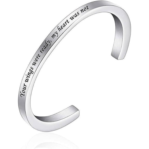 Openable Urn Bracelet for Ashes for Women Men Mantra Cuff Bangle Bracelet Memorial Cremation Jewelry Stainless Steel Keepsake - Customize Available-2.36 IN