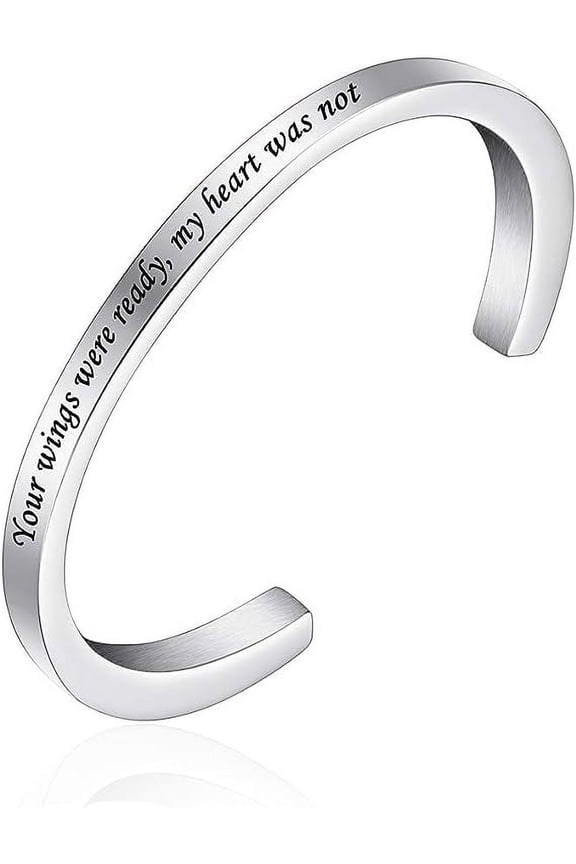 Openable Urn Bracelet for Ashes for Women Men Mantra Cuff Bangle Bracelet Memorial Cremation Jewelry Stainless Steel Keepsake - Customize Available-2.36 IN