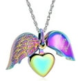 thumbnail image 1 of Heart Urn Necklace for Ashes for Women Angel Wing Memorial Keepsake for Brother/Dad/Grandma/Grandpa/Mom/Son For Love Ones Memorial Keepsake Pendant, 1 of 7