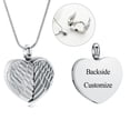 thumbnail image 1 of Openable Wing Heart Urn Pendant Cremation Jewelry for Ashes Keepsake Memory Necklace Photo Holder Memorial Jewelry, 1 of 8