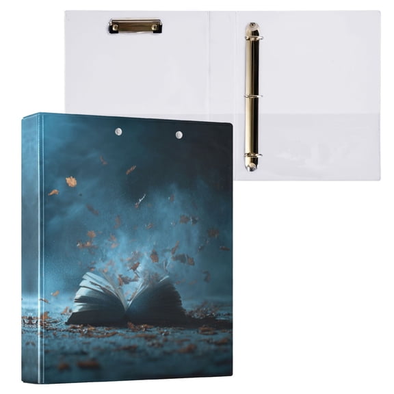 Opened Book Pages 3 Ring Hardcover Binders 1.5in Round Rings for Letter-Size Folder Paper Organizer Pockets for Office Student Recipe
