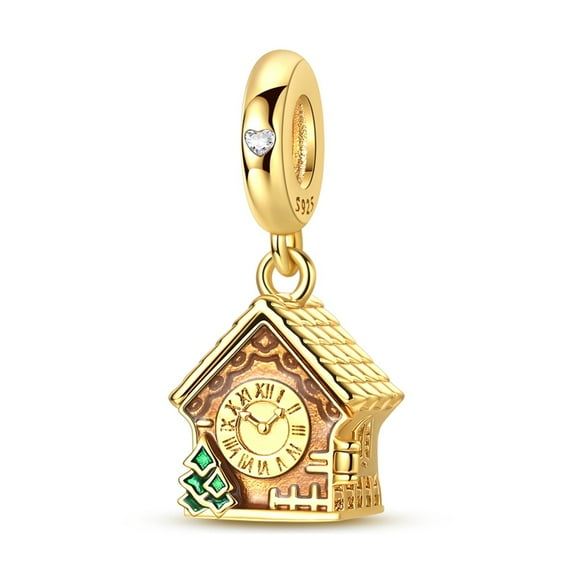 Opening Cuckoo Clock Pendant  Charm, Compatible with Most Bracelet, Charm for Bracelet