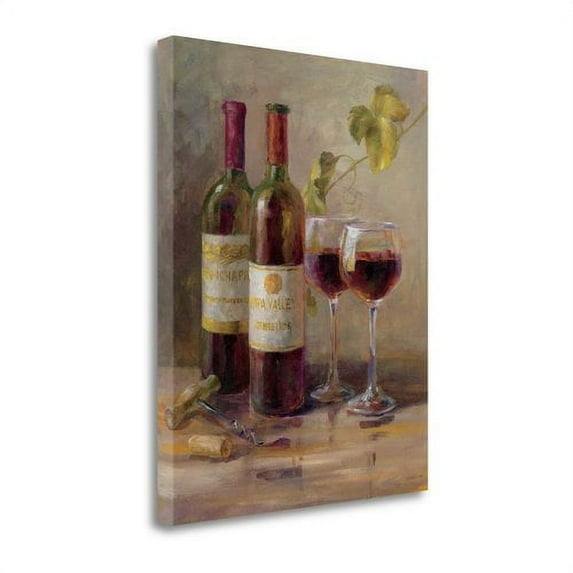 Opening the Wine I' Print on Canvas