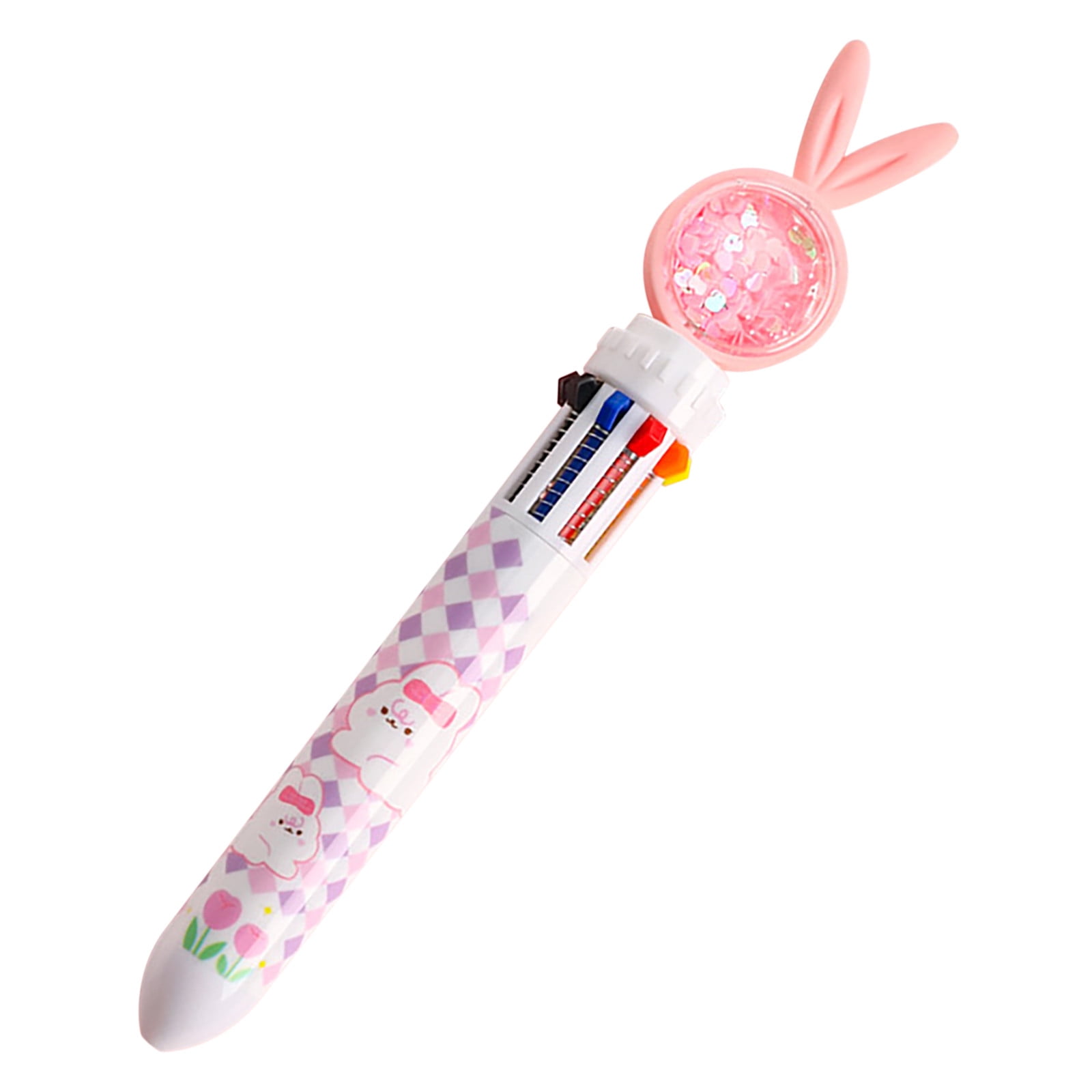 Walmart savings: Openpig 1 PCS Kawaii Cartoon Sequin Rabbit Ballpoint Pen 10 Colors, Pen Cute Bunny