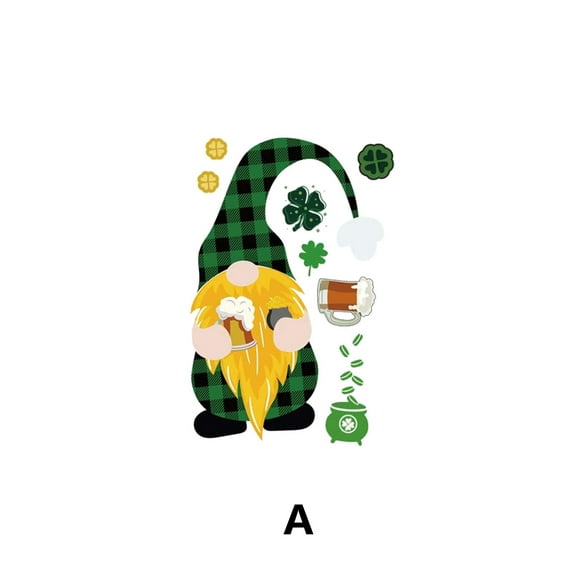 Openpig 1 PCS St. Patrick's Day Iron on Stickers Iron on Decals Patches Heat Transfer Stickers Green Shamrock Iron on Appliques Decoration for Clothing T-Shirt Pillow Covers