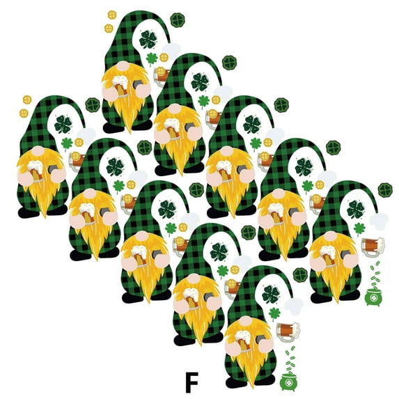 Openpig 10 PCS St. Patrick's Day Iron on Stickers Iron on Decals Patches Heat Transfer Stickers Green Shamrock Iron on Appliques Decoration for Clothing T-Shirt Pillow Covers