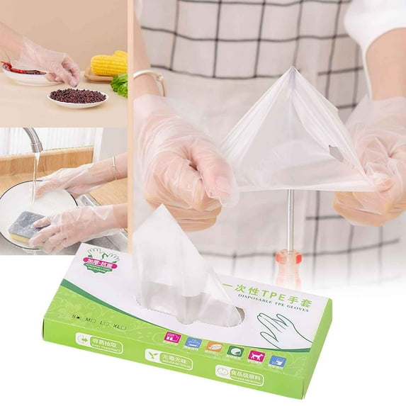 Openpig 100 pcs Plastic Gloves - BPA & Latex Free - Food Handling Gloves - Food Safe Disposable Gloves for Cooking - Bulk Food Safe Gloves - Great Fit