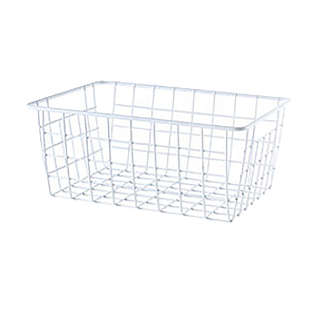 Openpig 11" Upright Freezer Storage Baskets, White Wire Storage Bins