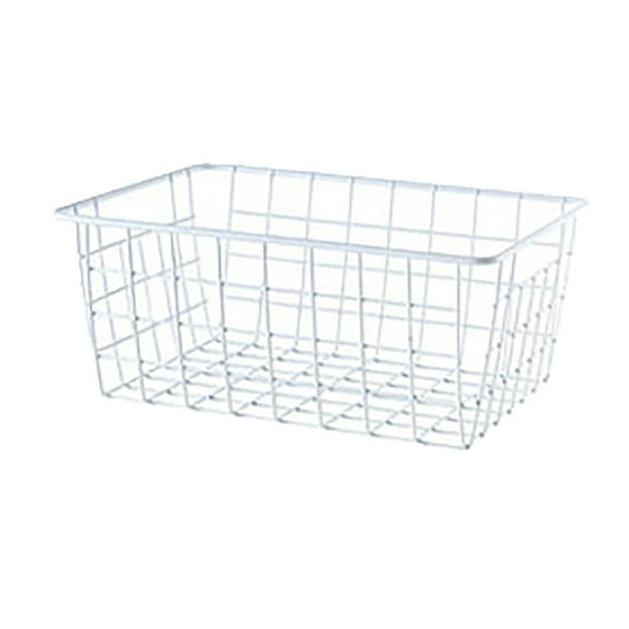 Openpig 11" Upright Freezer Storage Baskets, White Wire Storage Bins Small Bakset for Freezer, Pantry, Bathroom Organizing