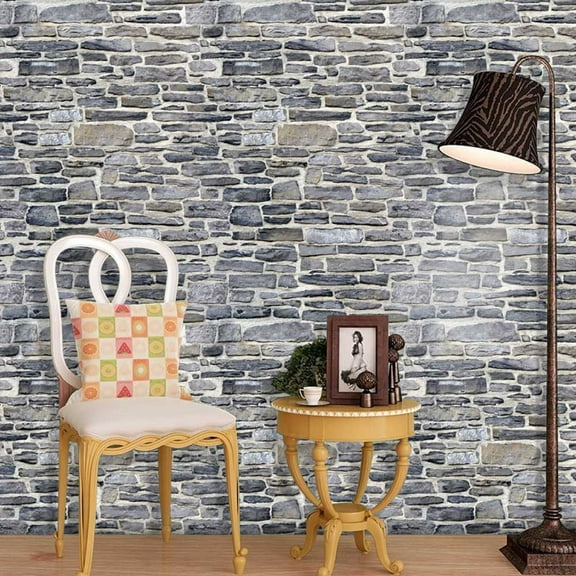 Openpig 3D Faux Stone Peel and Stick Wall Panels - Easy Thin PVC Stone Self Adhesive Tiles Faux Brick veneers for Interior Wall Decor Farmhouse Decor