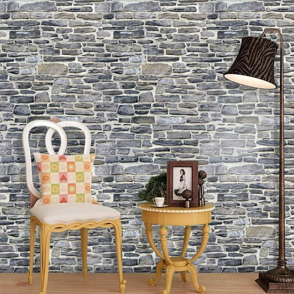 Openpig 3D Faux Stone Peel and Stick Wall Panels - Easy Thin PVC Stone Self Adhesive Tiles Faux Brick veneers for Interior Wall Decor Farmhouse Decor