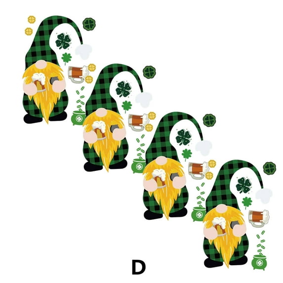 Openpig 4 PCS St. Patrick's Day Iron on Stickers Iron on Decals Patches Heat Transfer Stickers Green Shamrock Iron on Appliques Decoration for Clothing T-Shirt Pillow Covers