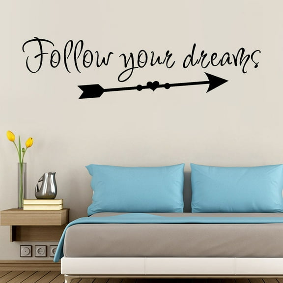 Openpig Arrow Wall Decal- Follow Your Dreams Wall Decal Quote- Inspirational Wall Quote- Vinyl Wall Decor- Arrow Wall Decor