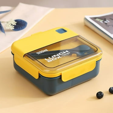 Openpig Bento Box Portable Lunch Box Leakproof Salad Lunch Container With Spoon & Fork Leak Proof Lunch Containers Microwave Freezer Dishwasher Available, Square