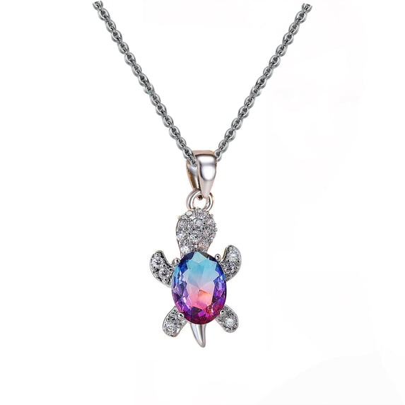 Openpig Birthstone Turtle Necklace Jewelry For Women Blue Nice Processed