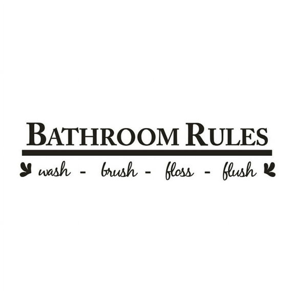 Openpig Black Bathroom Rules Wash Brush Floss Flush Quote Saying Wall Sticker Home Decal Decor for Bathroom