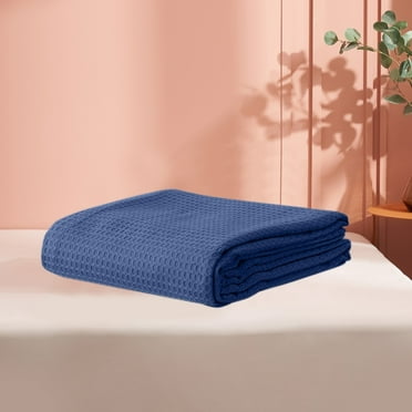 Openpig Blanket Queen Size for Bed - Waffle Weave Fall Blanket, Lightweight and Breathable Soft Woven Blanket for Summer, 43.3x51 Inches