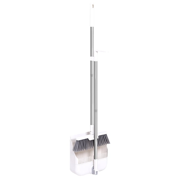 Openpig Broom and Dustpan Set for Home, 180° Rotating Broom Combo, Stand Up Dust Pans with Long Handle, Broom and Dustpan Combo Set for Office Kitchen Lobby Floor Cleaning