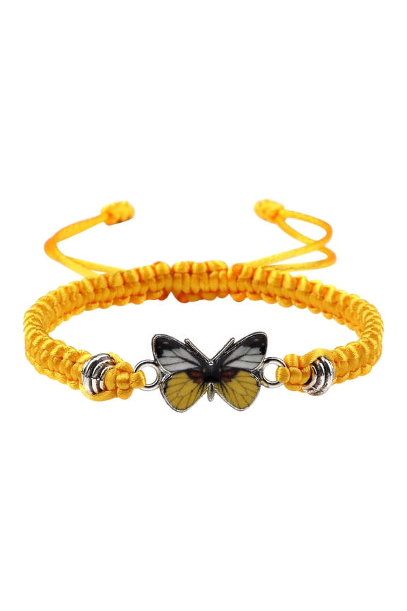 Butterfly Charm Bracelet String Handmade Woven Adjustable Braided Rope for Couple Women Friendship Party Jewelry