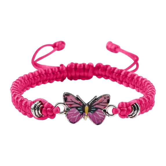Openpig Butterfly Charm Bracelet String Handmade Woven Adjustable Braided Rope for Couple Women Friendship Party Jewelry