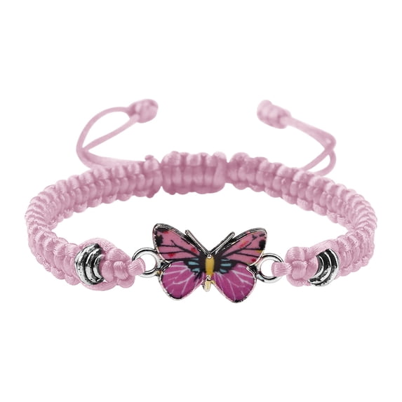Openpig Butterfly Charm Bracelet String Handmade Woven Adjustable Braided Rope for Couple Women Friendship Party Jewelry