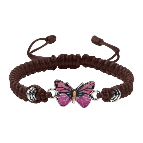 Openpig Butterfly Charm Bracelet String Handmade Woven Adjustable Braided Rope for Couple Women Friendship Party Jewelry