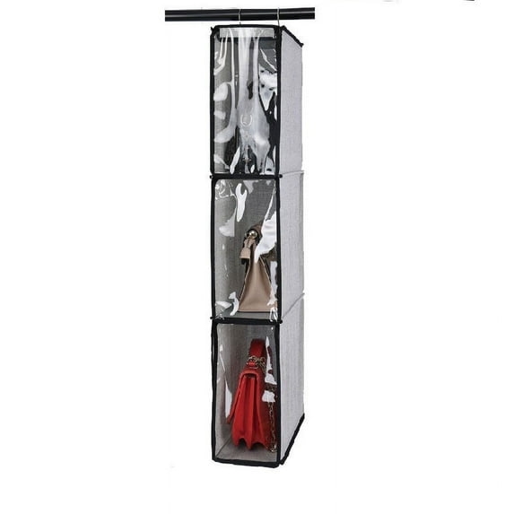 Openpig Clear Closet Hanging Handbag Organizer with Zippers, Easy Access Wardrobe Tote Bag Purse Storage Holder Over The Door Space Saving Shelf Pocket for Bedrooms Living Room