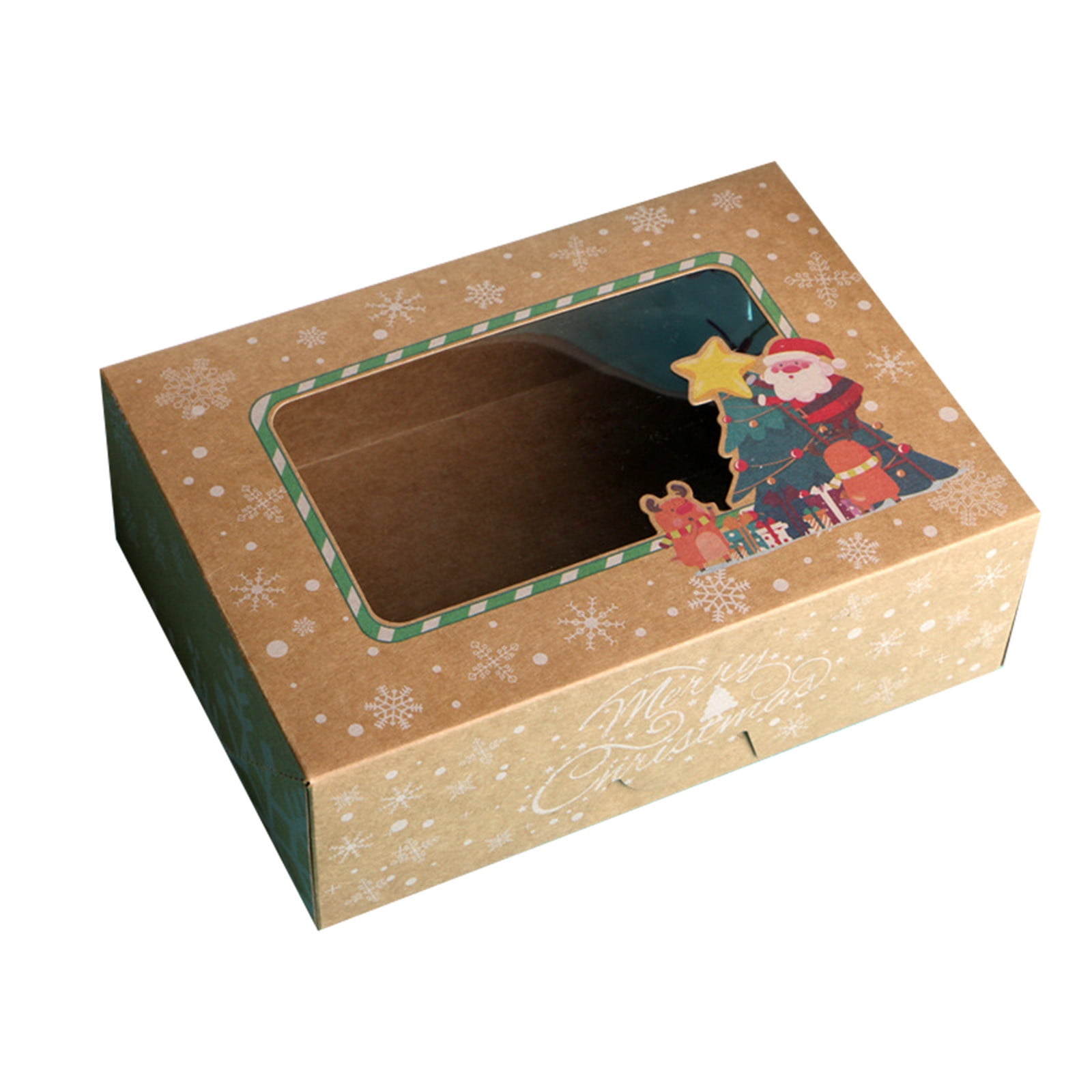 Openpig Clearance 1/6/12pc Christmas Baking Snack Box Packaging Paper ...