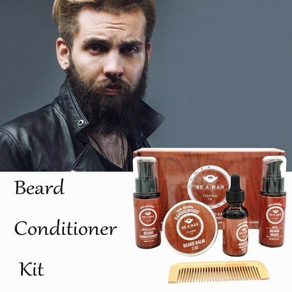 Openpig Clearance BE A MAN Beard Shampoo and Beard Conditioner Set Reduce Beard Bifurcation 60ML