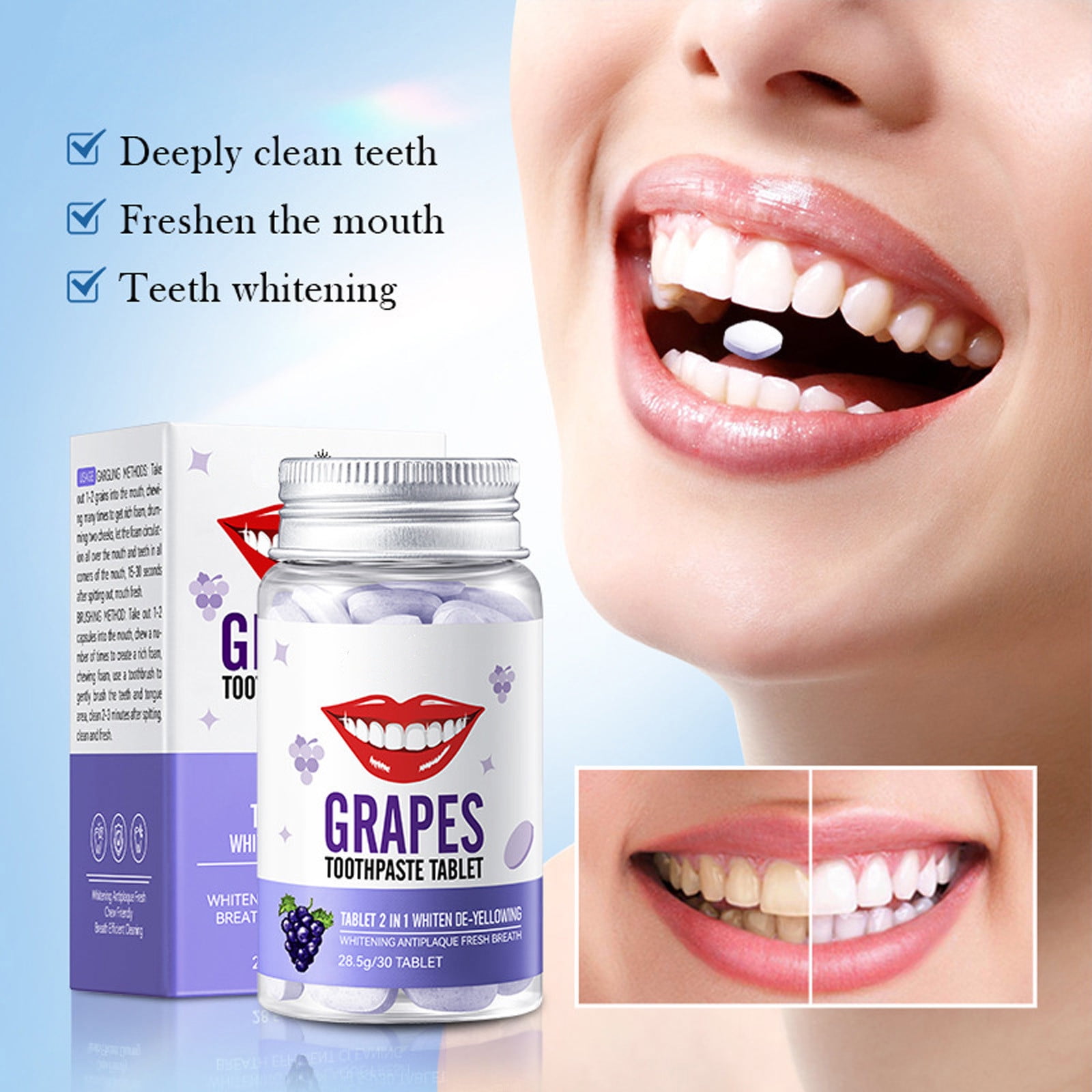 Openpig Clearance Chewable Toothpaste Tablets Natural Paste Tabs Earth ...