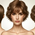 thumbnail image 1 of Openpig Clearance Exquisite European Style Women's Short Wig - Luxuriously Voluminous Straight Synthetic Fiber With A Graceful Middle Part For Fashionable Sences, 1 of 6