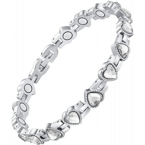Openpig Clearance Heart Shaped Gauss Magnet Bracelet Adjust Diamond Magnetic Bracelet