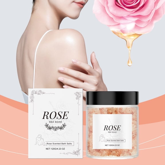 Openpig Clearance Rose BathSalts Bath Nourishing Soothing Soft Skin Moisturizing Cleansing Body BathSalts 120g