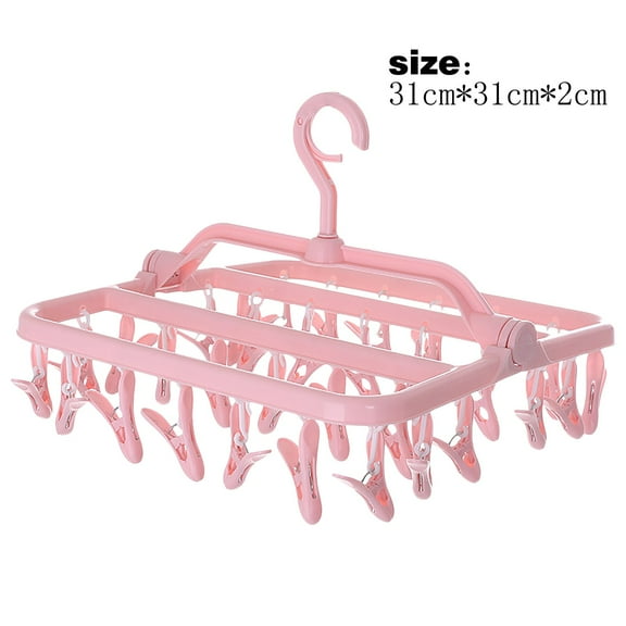 Openpig Clothes Drying Racks, Foldable Laundry Drying Hanging Rack Foldable Laundry Clip Hanger Underwear Hangers for Socks Towels Bras