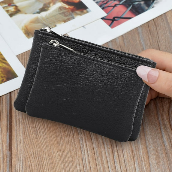 Openpig Coin Purse, Portable PU Leather Coin Purse with Zipper Coin Purse Mini Change Purse Small Coin Purse for Women Credit Card Folded Bills ID Key Headset Lipstick