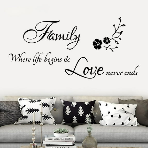 Openpig Family Letter Quote Removable Vinyl Decal Art Mural Home Decor Wall Stickers