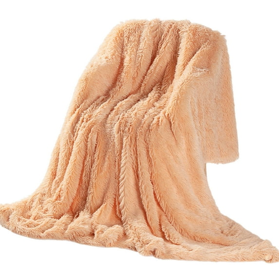 Openpig Faux Fur Throw Blanket, Super Soft Lightweight Shaggy Fuzzy Blanket Warm Cozy Plush Fluffy Decorative Blanket for Couch, Bed, Chair(31"x47")