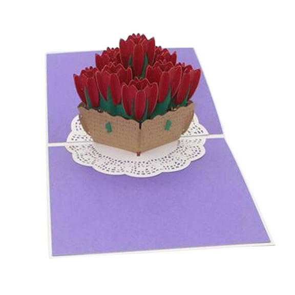 Openpig Flower Pop Up Card, 3D Greeting Card for All Occasions, Handmade Gifts, Valentine's Day, Birthday, Graduation, Anniversary