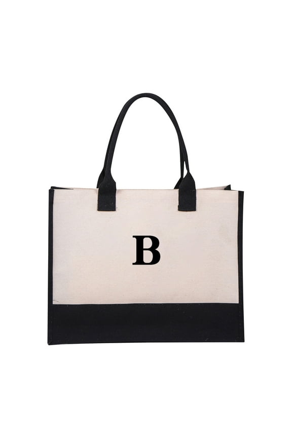 Friend Gifts for Women Teacher Gift Baskets Empty for Coworker Boss Elderly Woman Initial Large Canvas Tote Bag Alphanumeric Fun Birthday Gifts for Her Embroidery Wedding Gifts for Bride