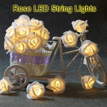 Openpig LED Rose Flower String Lights, Lights for Bedroom 20 LED Battery Operated Flower Garland Light String Indoor Outdoor for Valentine's Day Birthday Party
