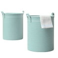 thumbnail image 1 of Openpig Large Sized Waterproof Fabric Folding Laundry Hamper Bucket Cylindric Burlap Canvas Storage Basket, 1 of 4