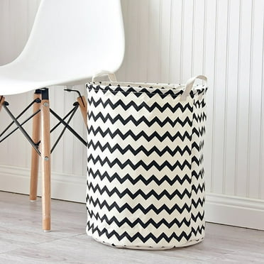 Openpig Laundry Hamper with Handles Collapsible Canvas Laundry Basket, Waterproof Storage Basket Home Organizer for Nursery, Clothes, Toys, Baby Hamper(wave)