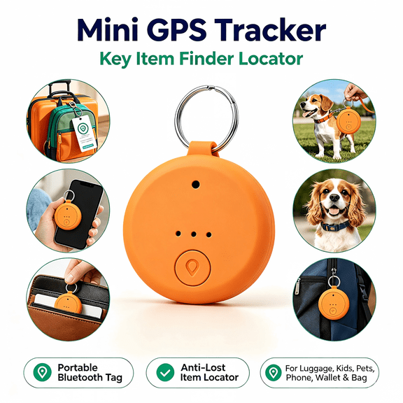 Openpig Mini GPS Tracker, Key Item Finder Locator, Portable Anti-Lost Bluetooth Tag Item Tracker for Luggages/Kids/Pets/Phone/Wallet/Bag