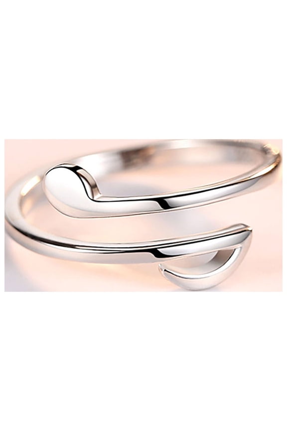 Minimalist Music Note Ring Adjsutable Expandable Finger Band Wedding Engagement Eternity Rings Jewelry Gifts for Women