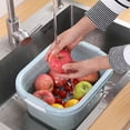 thumbnail image 1 of Openpig Mixed Greens Vegetable Colander Basket Double Layer Fruit Sinks Strainer Kitchen Washing Basket Salad Draining Soaking Bowl Detachable Strainer Basket Spaghetti Noodles Pasta, 1 of 1