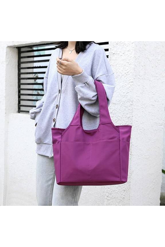 Multi Pocket Tote Shoulder Bag Multi-function Nylon Shoulder Handbag Travel Purse Bags For Women